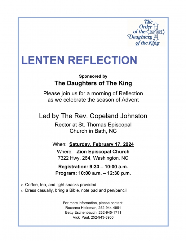 Lenten Reflection at Zion Episcopal Church 